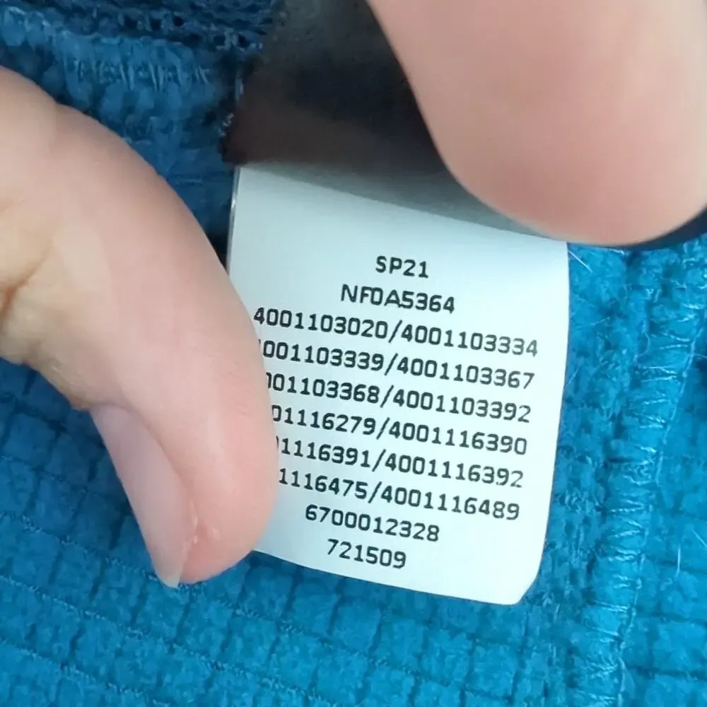 The North Face Men's Wayroute Full Zip Jacket‎ Blue Thermal Grid Fleece Large
